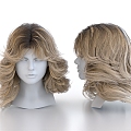 hair long hair curly hair wig big wave 3d model