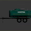 Green Coffee Trailer Mobile Coffee Equipment Featuring Wheels And Storage Tank