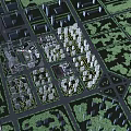 Aerial View Planning of Modern Residential Community With Green Areas And Central Square