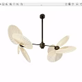 Modern White Chandelier With Leaf Shaped Design And Metal Frame Structure 3d model