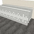 Metal Partition with Grid Pattern Design for Modern Interior Space Decoration 3d model