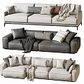 Modern double sofa multiplayer sofa corner sofa 3d model