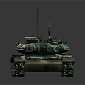Main Battle Tank Green Camouflage Exterior With Long Barrel Antenna And Detailed 3D Rendering