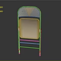 Beige Leisure Folding Chair With Metal Frame And Retro Style Design
