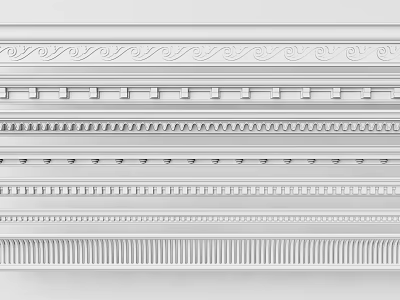 Ornate Gypsum Cornice Decorative Designs For Interior Spaces With Intricate Patterns 3d model