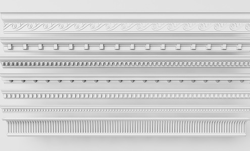 European-style plaster line 3d model