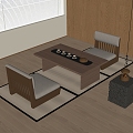 Japanese Tatami Tea Table and Chair Tea Set Tea Table 3d model