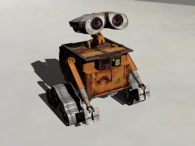 WALL·E Robot With Rusty Metal Body Large Binocular Eyes And Tank Tracks 3d model WALL·E Robot With Rusty Metal Body Large Binocular Eyes And Tank Tracks 3d model