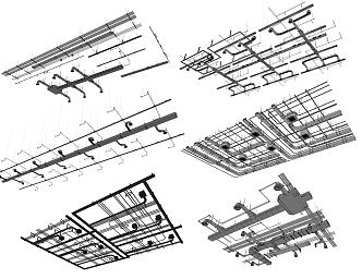 Modern Ceiling Pipeline 3d model