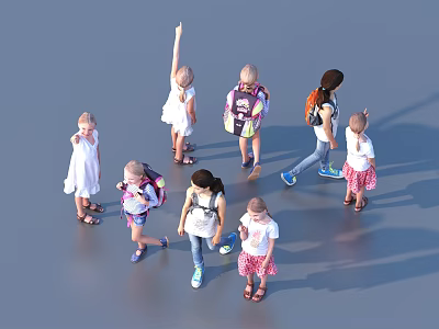 Children Children Multi-Person Characters 3d model