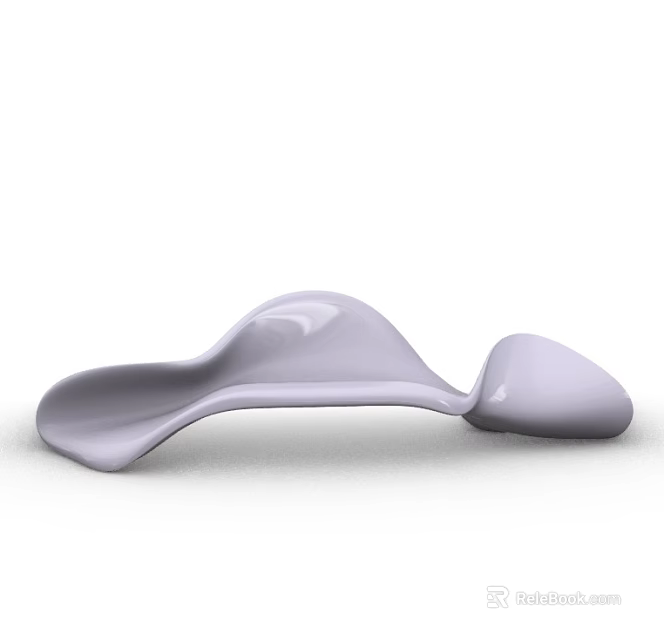 Modern Leisure Chair With Sleek Curved Design And Smooth Light Gray Surface 3d model 