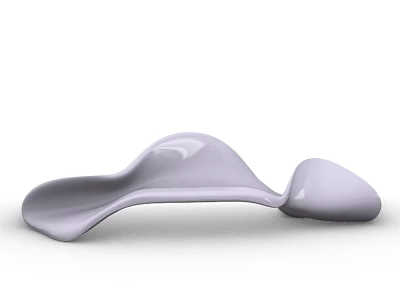 Modern Leisure Chair With Sleek Curved Design And Smooth Light Gray Surface 3d model