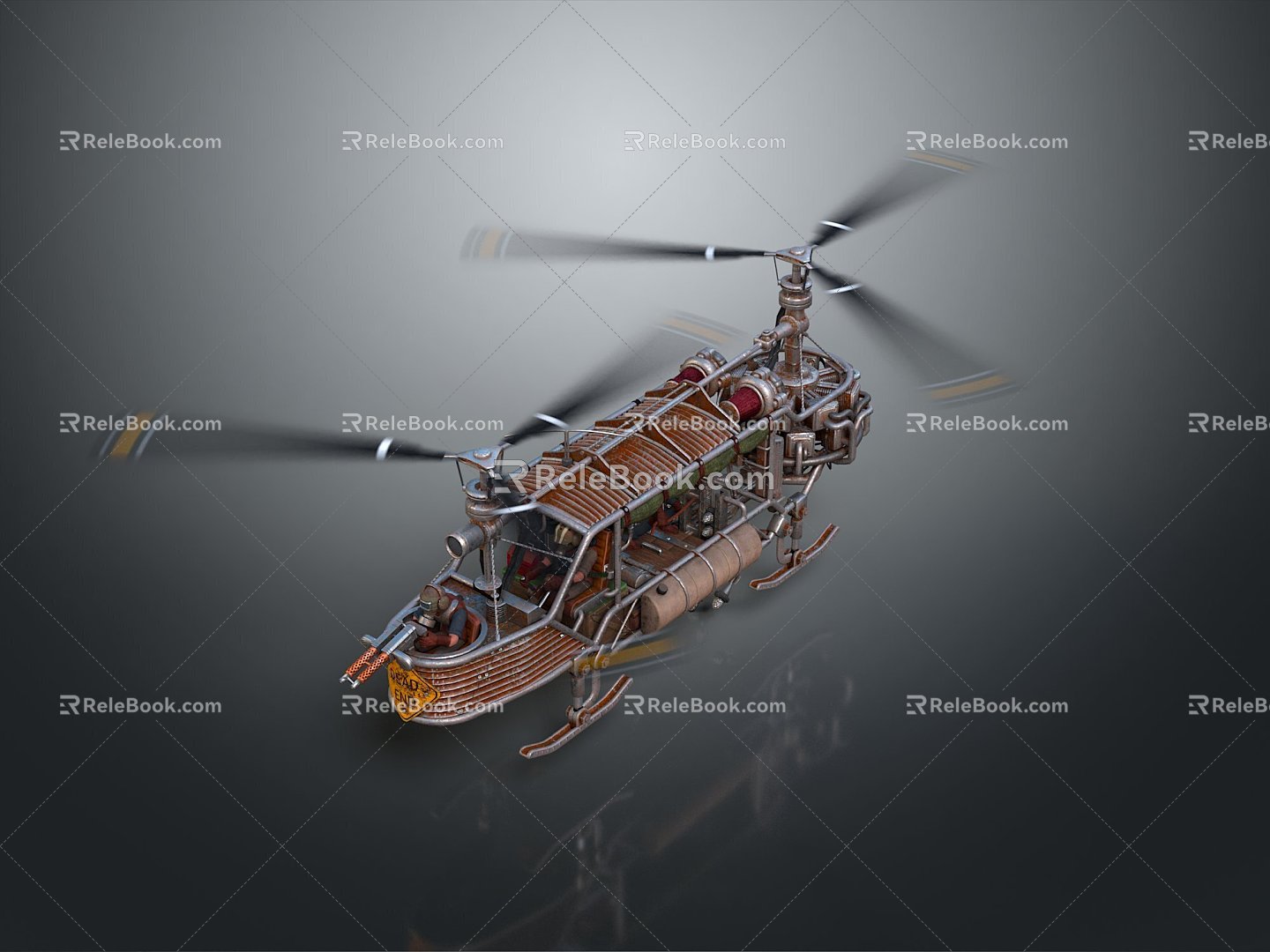 Industrial LOFT helicopter gunship helicopter aircraft gunship combat helicopter 3d model