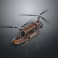 Vintage Helicopter Exterior With Wooden Body Rotating Blades And Classic Design
