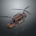 Industrial LOFT helicopter gunship helicopter aircraft gunship combat helicopter 3d model