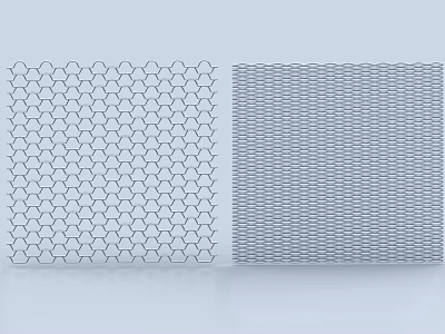 Road Facility Drainage Grates With Hexagonal And Striped Grid Patterns 3d model