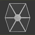 Detailed TIE Fighter Spacecraft Model With Wing Structure And Engine Design