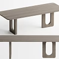 Modern Minimalist Dining Table Set With Light Wooden Top And U Shaped Legs