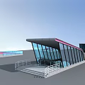Modern Train Station Designs With Curved Roofs Glass Facades And Platform Structures 3d model