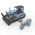 Industrial Equipment Crawler Type Bulldozer with Metal Drums and Construction Elements
