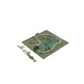 Wooden Dolls Play Scenes With Mountains Trees Small Houses Train Tracks And Bridge