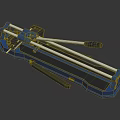 Blue Tile Cutter Hardware Tool With Sliding Rail And Grip Handle 3d model