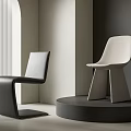 Modern Dining Chairs With Sleek Design And Geometric Base In Minimalist Interior Space