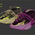 BALMAIN Black And Neon Yellow Sneakers With Black Laces White Chunky Sole And Streamlined Design