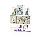 Collection of Plant Paintings with Botanical Leaves and Flower Designs for Wall Art