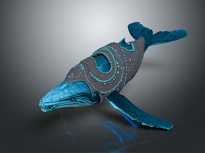 modern whale blue whale cartoon whale mammal 3d model