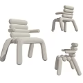 Minimalist Modern Leisure Chairs Featuring Stacked Design And Soft Comfortable Texture 3d model