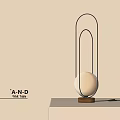 Modern Table Lamp With Black Metal Frame And Wooden Base White Globe
