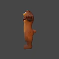 Cartoon Brown Bear Game and Movie Character 3D Model With Cheerful Expression Arms Outstretched