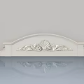 White Hinged Door Featuring Elegant Carved Shell Pattern And Decorative Design 3d model