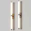 Modern Wall Lamp With Gold Black Finish Mounted On White Wall