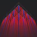 Downlights and Spotlights Creating Vibrant Red Blue Light Beams in Stage Setup 3d model