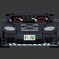 Pixel Style Race Car With Body Graphics And Rear Spoiler Design
