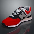 New Balance Classic Sneakers With Red Black White Gray Mesh Upper And Rubber Sole