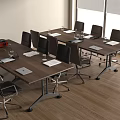 Modern conference table and chair combination 3d model