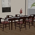 New Chinese Dining Table and Chair Combination 3d model