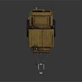 Yellow Industrial Generator With Trailer Hitch And Worn Metal Texture On Wheels