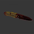 Cold Steel Knife With Dark Blade And Brown Black Wrapped Handle Logo Design