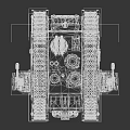 Yellow Armored Vehicle Number 3 With Bright Lights And Mechanical Details