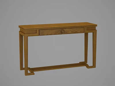 Solid Wood Console Table Side Cabinet With Minimalist Design And Drawer Storage 3d model