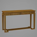Solid Wood Console Table Side Cabinet With Minimalist Design And Drawer Storage 3d model