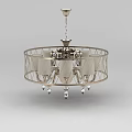 Tech Exhibition Hall Modern Chandelier With Metallic Frame And Crystal Decorations