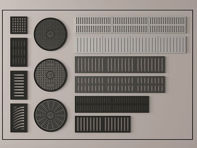 modern manhole cover 3d model