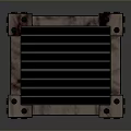 Industrial Square Metal Equipment Featuring Grated Front And Bolted Corners