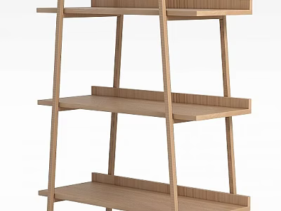 Modern Light Wood Bookshelf with Multiple Open Shelves and Minimalist Space Saving Design 3d model