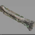 Natural Wood And Stone Decorative Piece With River Pattern And Green Blue Gray Tones